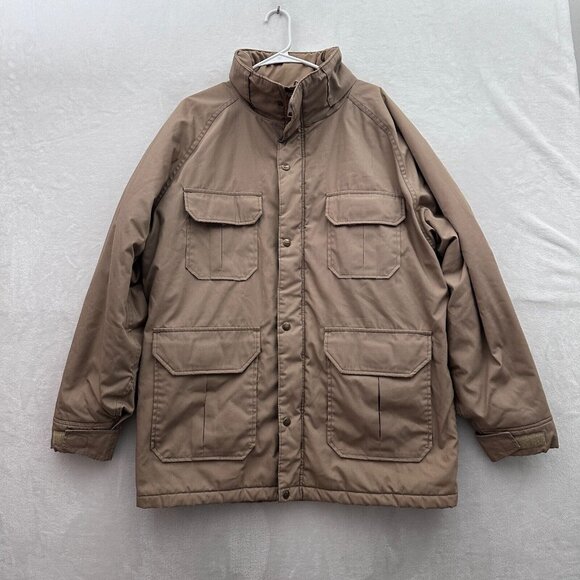 Woolrich Other - Vintage Woolrich Jacket Mens L Beige Full Zip Chore Insutaled Lined Outdoor